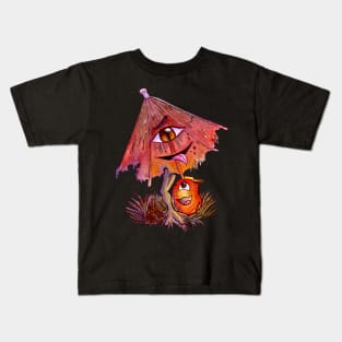 Kasa-obake and chochin-obake in the rain Kids T-Shirt